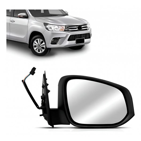 Retrovisor Hilux 2016 A 2021 Eletrico Sem Pisca Cromado