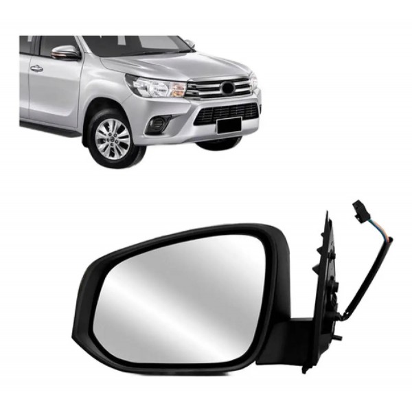 Retrovisor Hilux 2016 A 2021 Eletrico Sem Pisca Cromado