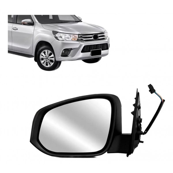 Retrovisor Hilux 2016 A 2021 Eletrico Sem Pisca Cromado