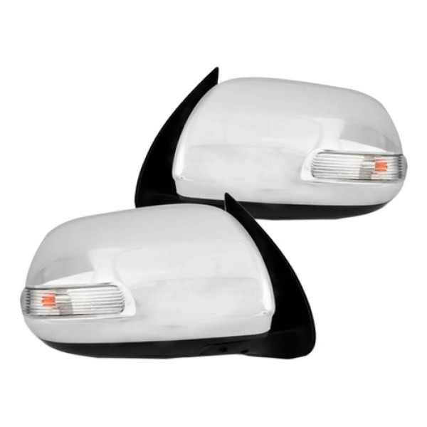 Par Retrovisor Hilux 2011 A 2014 Eletrico Cromado Com Pisca