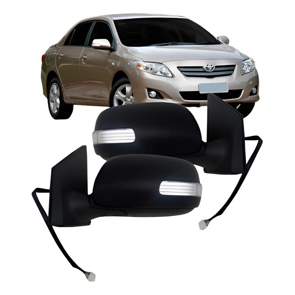 Par Retrovisor Corolla 08 A 2012 Elétrico Retrátil Com Pis