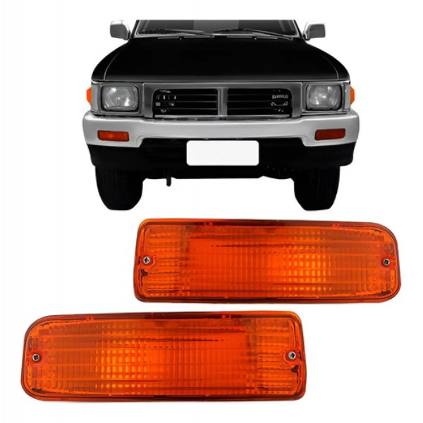 Par Pisca Seta Parachoque Hilux Sw4 1996 1997 1998 Ambar Âmbar