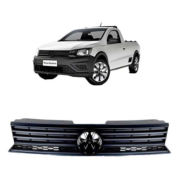 Grade Radiador Saveiro 2017 A 2019 Gol Trend 2019 S/ Emblema Preto