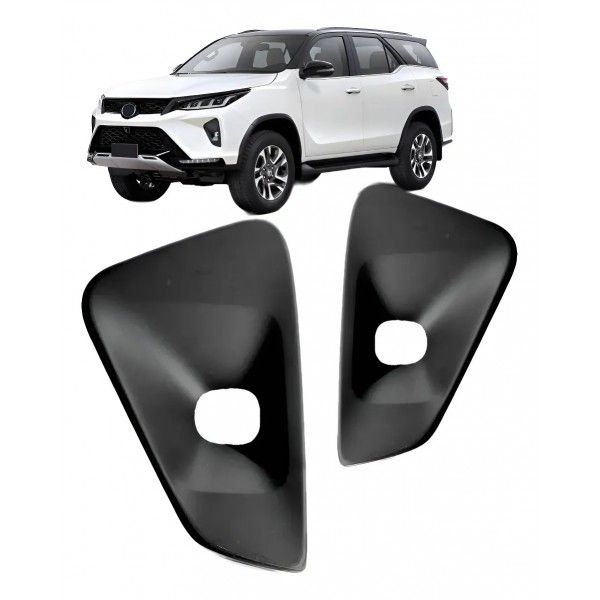 Par Moldura Milha Hilux Sw4 Diamond 2021 22 23 2024 C/ Furo Preto