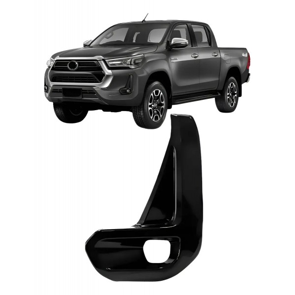 Moldura Milha Hilux Cd Sr 2021 A 2023 Black Piano C/ Furo