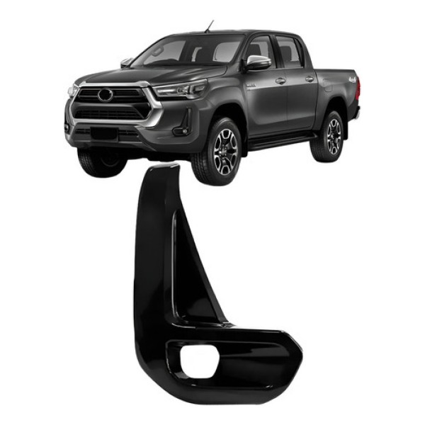 Moldura Milha Hilux Cd Sr 2021 A 2023 Black Piano C/ Furo