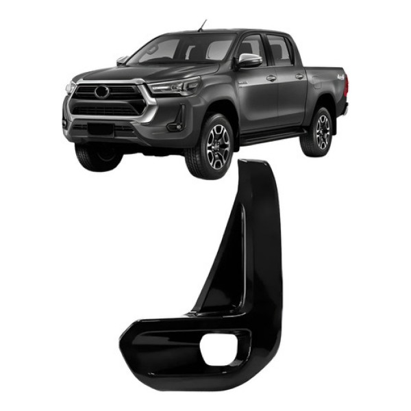Moldura Milha Hilux 2021 2022 2023 Black Piano C/ Furo