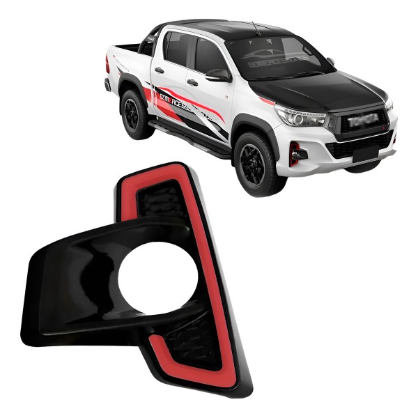 Moldura Milha Hilux Cr Gr-s 2018 2019 2020 Friso Vermelho