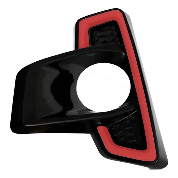 Par Moldura Milha Hilux Cd Gr-s 2 2018 A 2020 Friso Vermelho Preto