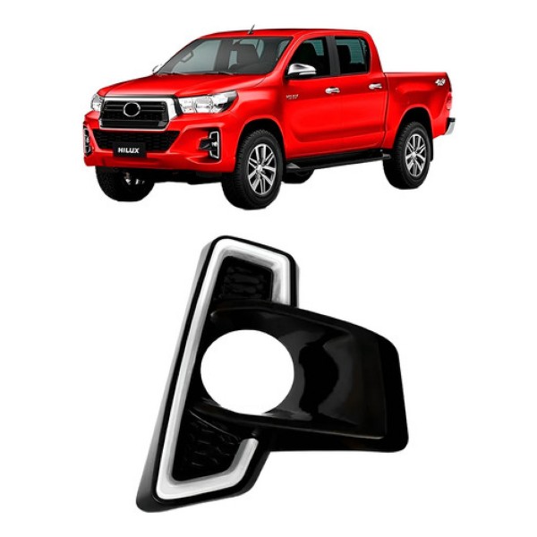 Moldura Milha Hilux Cd Srx 50th 2018 2019 2020 Black Piano