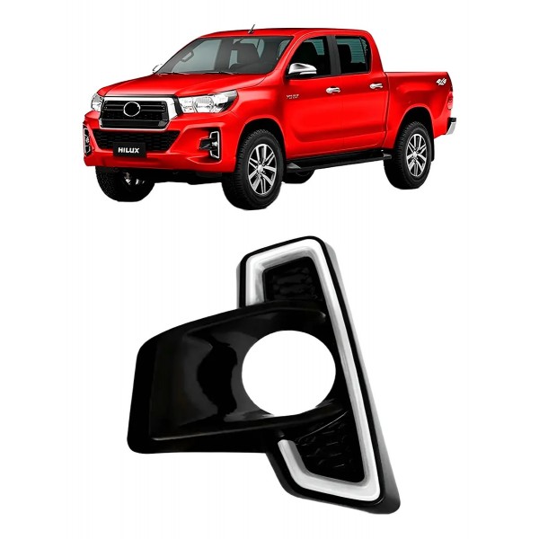 Moldura Milha Hilux Cd Srv 2018 2019 2020 Black Piano