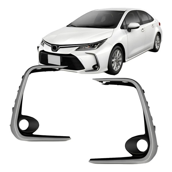 Par Moldura Milha Corolla 2020 2021 2022 C/ Moldura Cinza Cinza