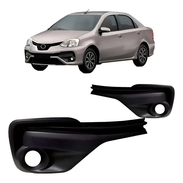 Par Moldura Milha Etios 2017 2018 2019 2020 2021 Com Furo Preto Ambos Os Lados