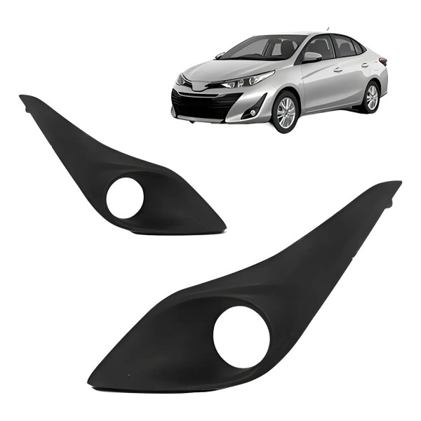 Par Moldura Milha Toyota Yaris 18 2019 Com Furo Novo Oferta