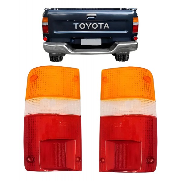 Lente Lanterna Traseira Hilux 1992 Até 2001 4x4/4x2 Tricolo