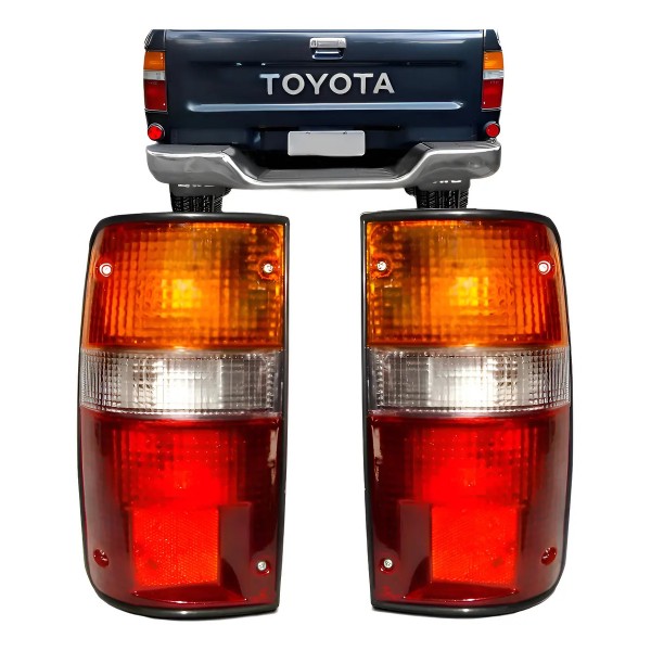 Par Lanterna Traseira Hilux 4x4 1992 1993 94 95 96 1997 1998 Ambos Lados Tricolor