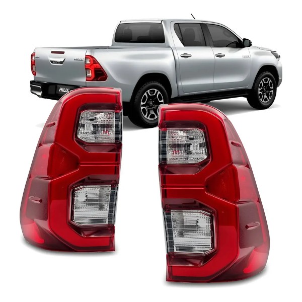 Par Lanterna Traseira Hilux Pick Up Com Led 2021 E 2022 Ambos Lados