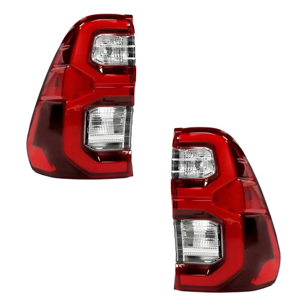 Par Lanterna Traseira Hilux Srv 2021 2022 C/ Led Ambos Lados Vermelho