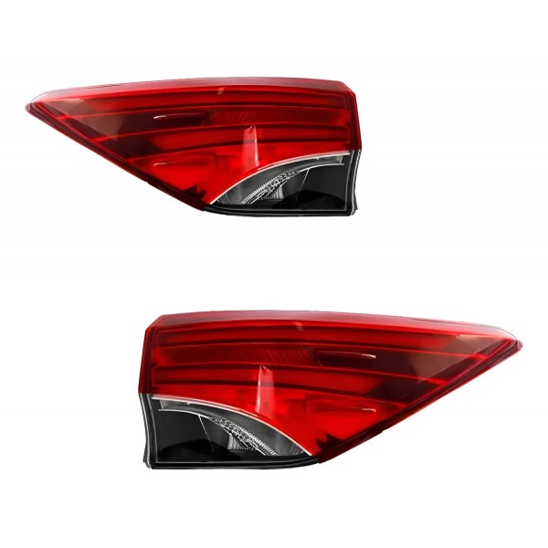 Par Lanterna Traseira Canto Hilux Sw4 2016 A 2020 C/ Led Ambos Lados Vermelho