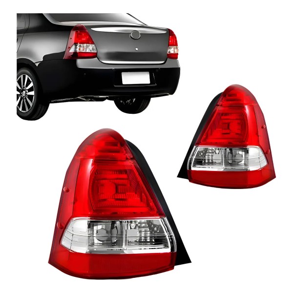 Par Lanterna Traseira Etios Sedan 2013 2014 2015 16 17 2018 Ambos Lados Bicolor