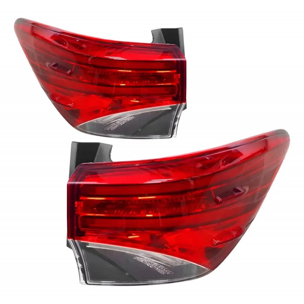Par Lanterna Traseira Hilux Sw4 2016 17 18 2019 Canto C/ Led Ambos Lados Vermelho