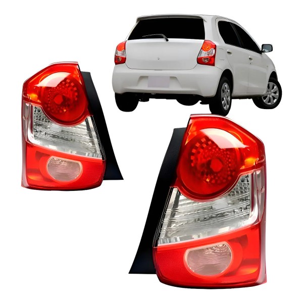 Par Sinaleira Traseira Toyota Etios 2012 Á 2016 Hatch Depo Ambos Lados Vermelho