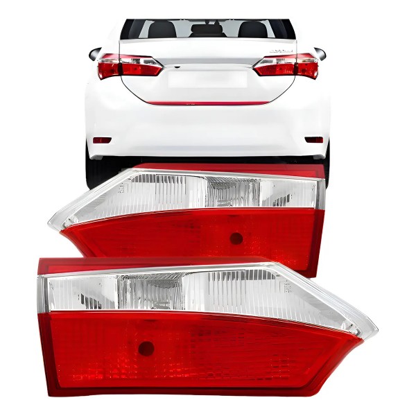 Par Lanterna Traseira Corolla 2014 A 2016 Mala Sem Led Ambos Lados Bicolor