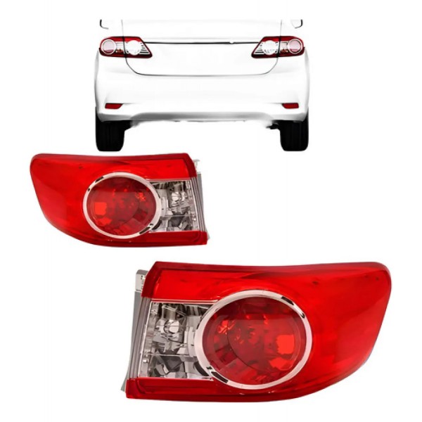 Par Lanterna Traseira Corolla 2012 A 2014 Sem Led Canto Ambos Lados