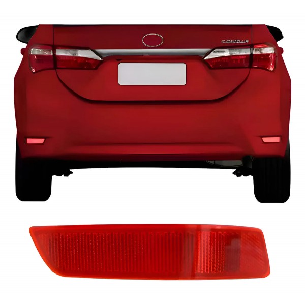 Lanterna Refletor Parachoque Traseiro Corolla 2014 A 2016 Direito Vermelho