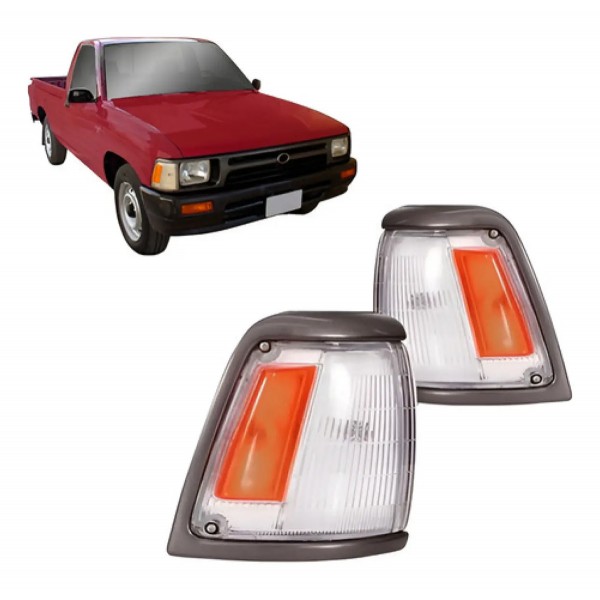 Par Sinaleira Dianteira Hilux 4x2 1992 A 2001 Aro Cinza- Cristal