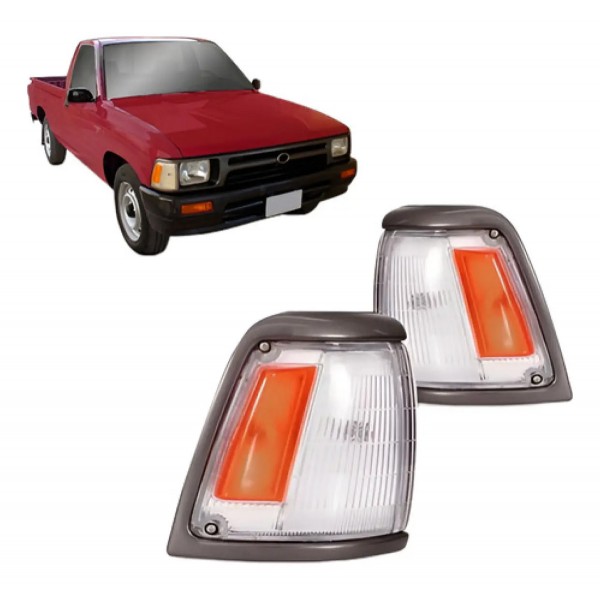 Par Sinaleira Dianteira Hilux 4x2 1992 A 2001 Aro Cinza Cristal E Âmbar
