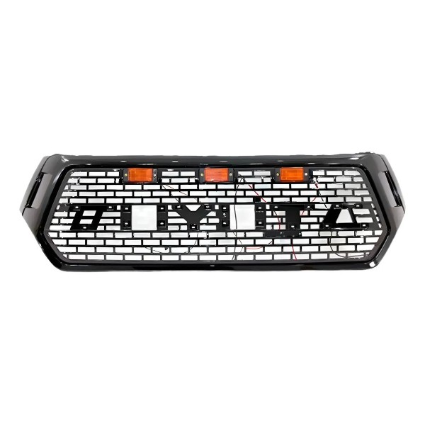 Kit Grade Radiador + Moldura C/ Led Hilux Sport 2018 A 2020 Preto
