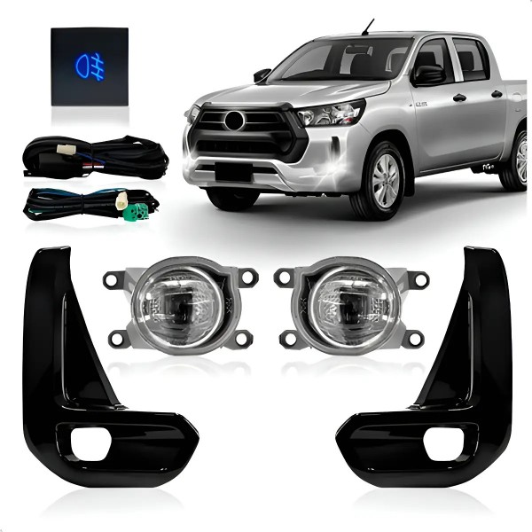 Kit Farol Milha Auxiliar Hilux Srv 2021 22 23 2024 Completo