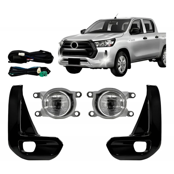 Kit Farol Milha Auxiliar Hilux Srv 2021 2022 2023 2024