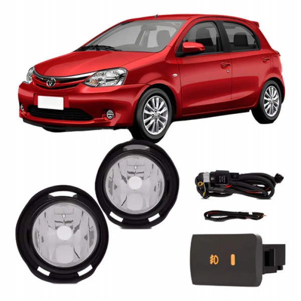 Kit Farol Milha Auxiliar Etios 2012 À 2015 Sem Moldura