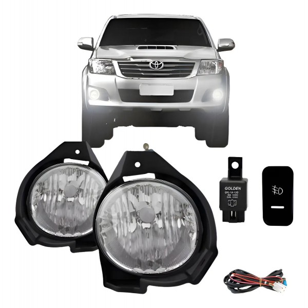 Kit Farol Neblina Milha Hilux Srv 2012 À 2015 Pick-up Transparente