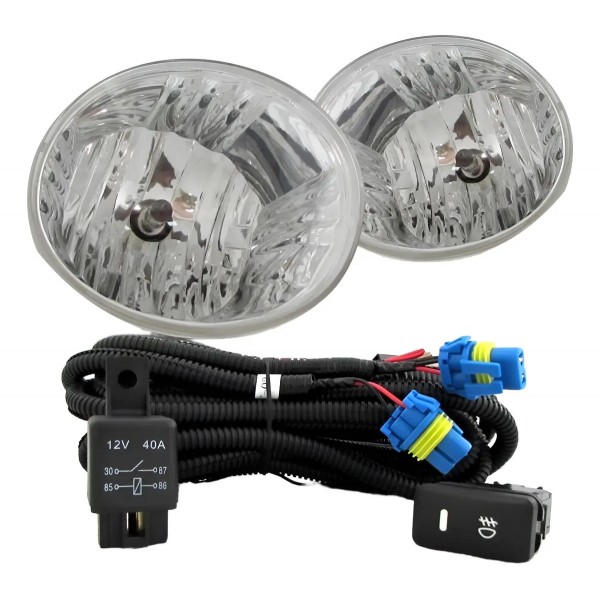 Kit Farol Neblina Milha Hilux Sw4 2012 À 2015 Sem Grade Transparente