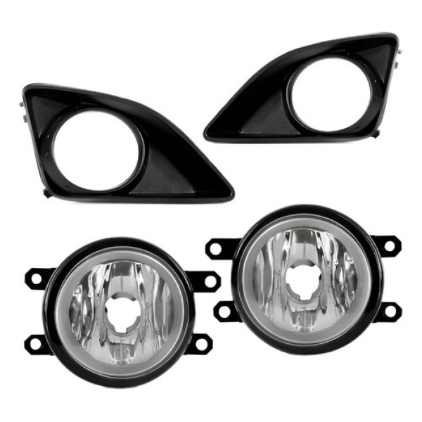 Kit Farol Auxiliar Corolla 2009 2010 2011 C/ Grade Aro Preto