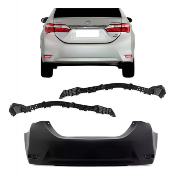 Kit Parachoque Traseiro Corolla 2014 A 2019 C/ Guias Encaixe