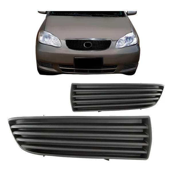 Par Grade Tampa Moldura Milha Corolla 2003 A 2004 Sem Furo Preto