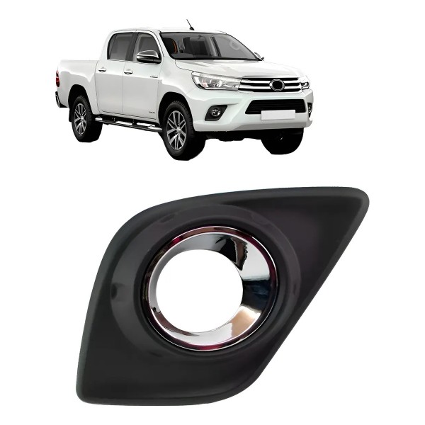 Grade Farol Milha Hilux 2016 2017 2018 Com Furo Cromado