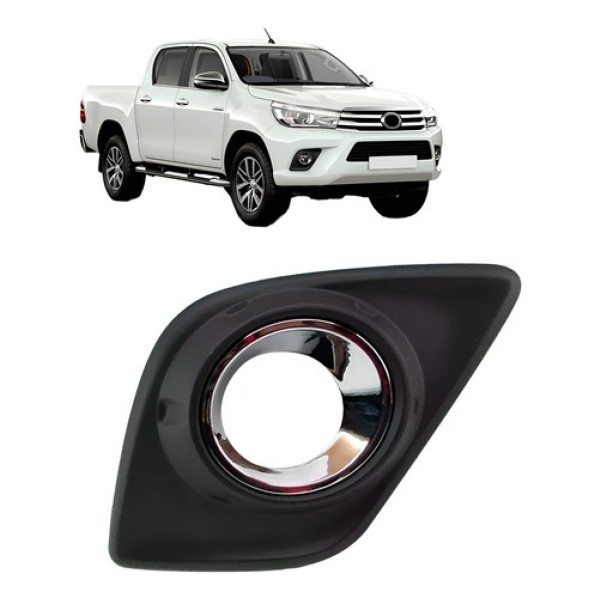 Grade Farol Milha Hilux 2016 2017 2018 Com Furo Cromado.
