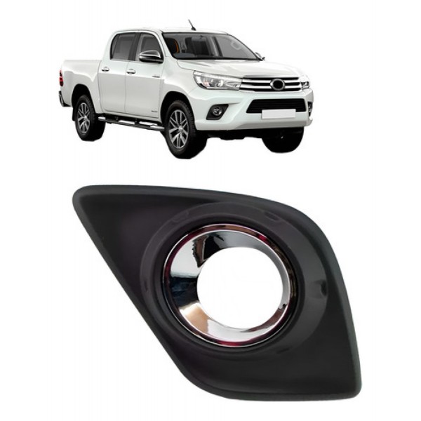 Grade Farol Milha Hilux 2016 2017 2018 Com Furo Cromado.