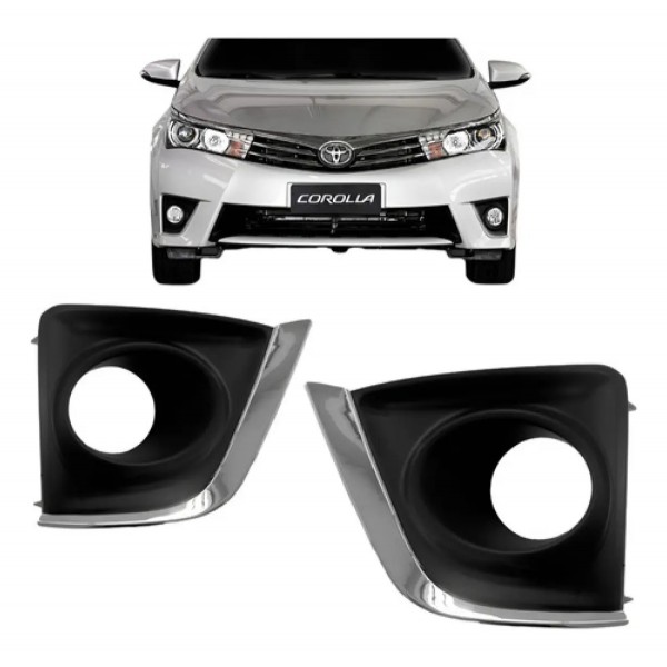 Grade Moldura Milha Toyota Corolla 2015 16 17 Friso Cromado.