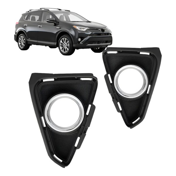 Grade Farol Milha Rav4 2017 2018 Com Furo Aro Cromado