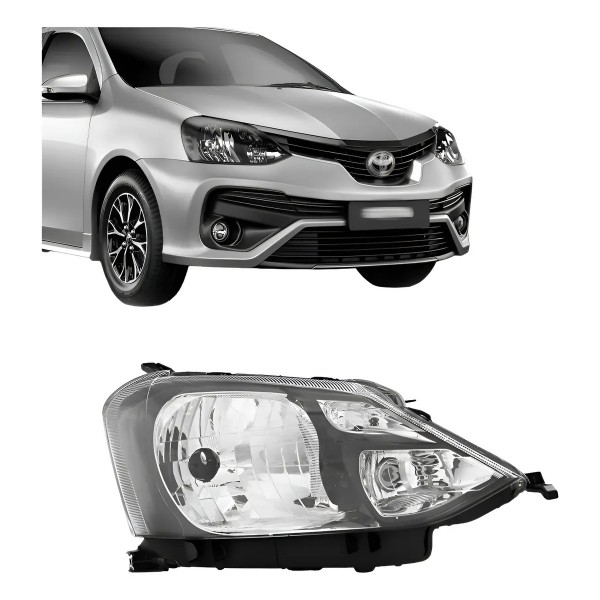 Farol Etios 2017 2018 2019 20 2021 Manual Máscara Negra Tyc