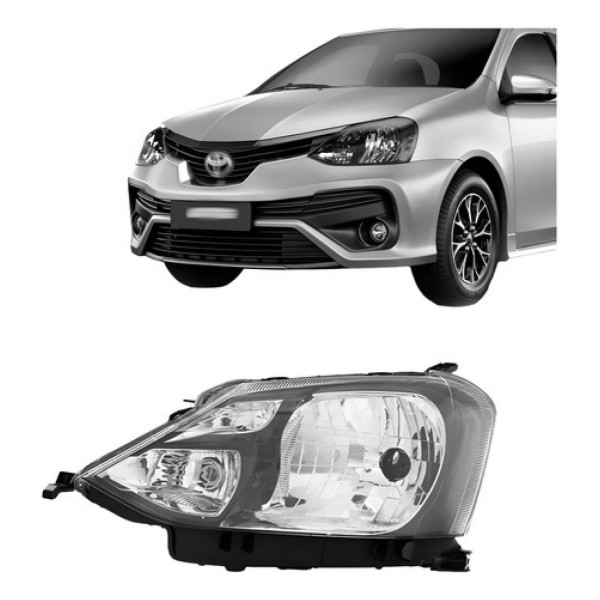 Farol Etios 2017 2018 2019 20 2021 Manual Máscara Negra Tyc