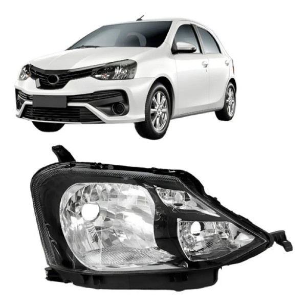 Farol Etios 2017 2018 2019 2020 2021 Mascara Negra