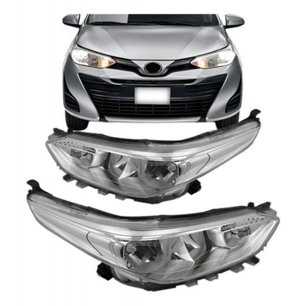 Par Farol Yaris 2018 2019 2020 Cromado