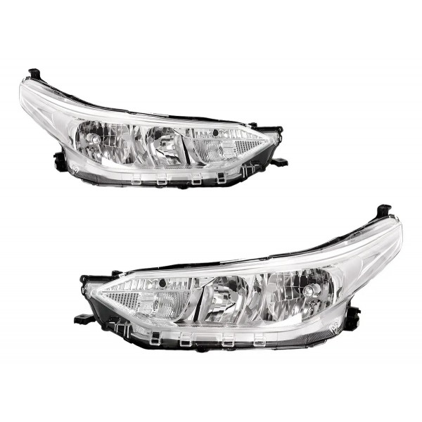 Par Farol Para Toyota Yaris 2018 2019 2020 Cromado Ambos Lados